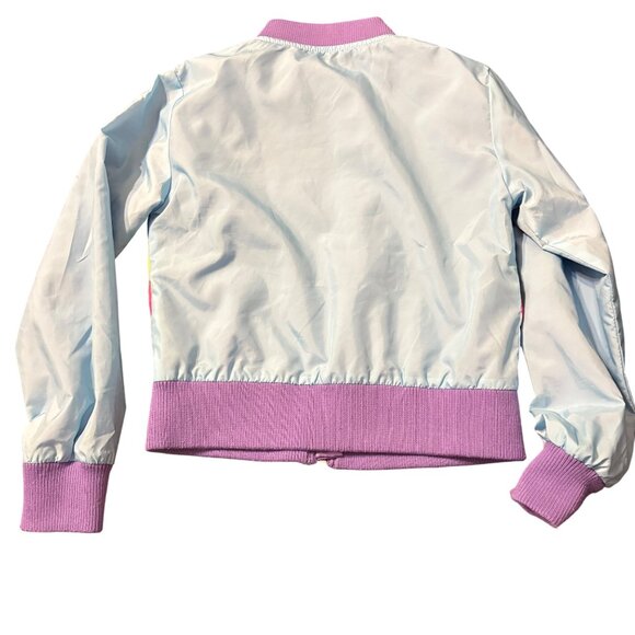 Jojos Closet Rainbow Chevron Bomber Jacket Girla 4/5 XS - Picture 3 of 3